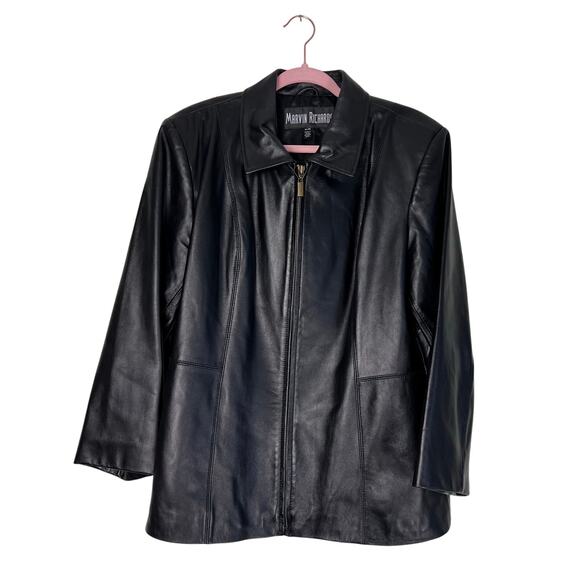 Marvin Richards Jackets & Blazers - Marvin Richards Genuine Leather Jacket Black XL Classic Minimalist Moto Style